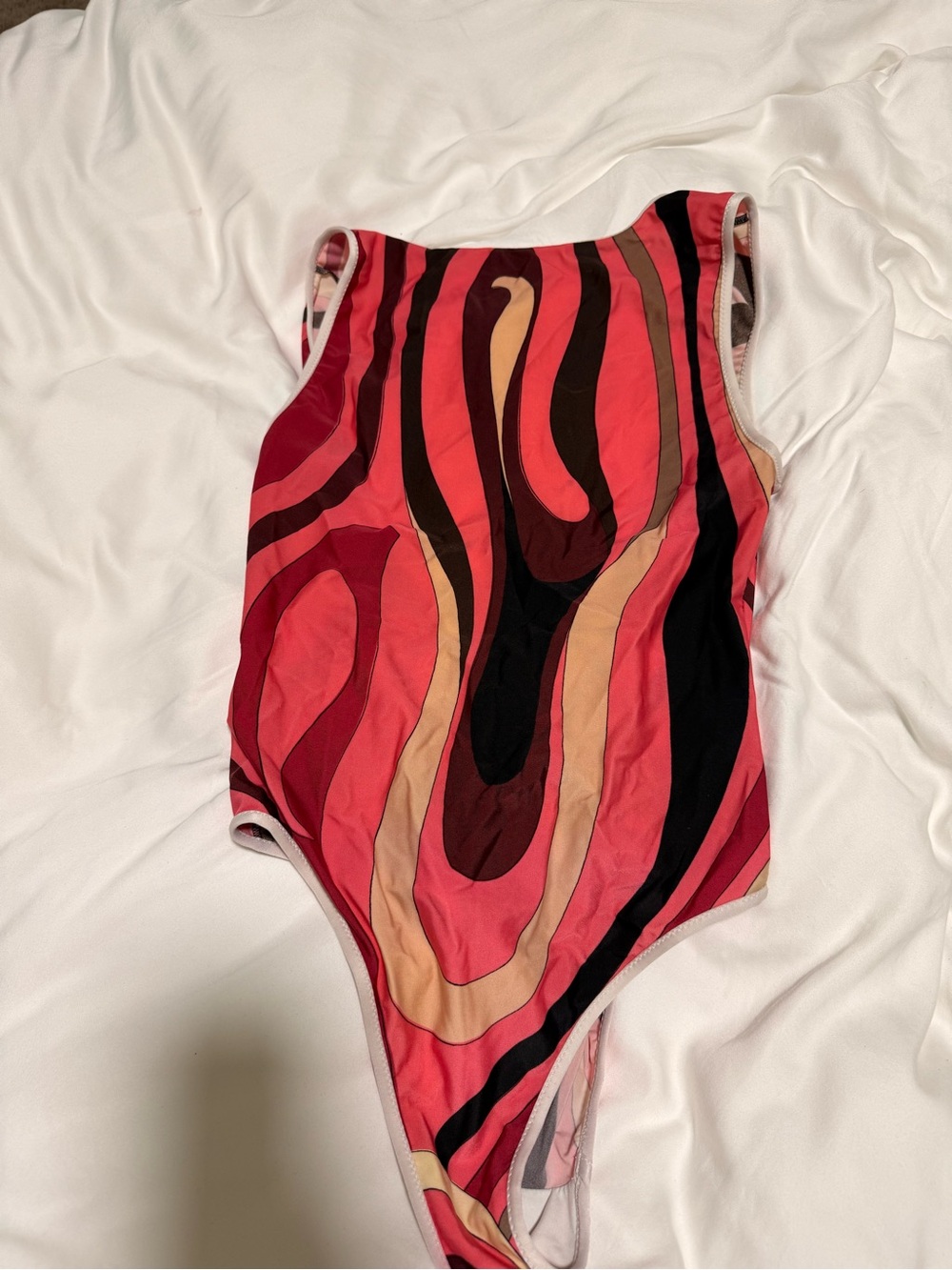 Girls' Red Swirl One-Piece Swimsuit